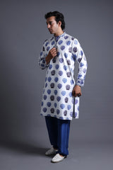 Hand Embroidered Buuti Print Kurta With Pyjama image 2