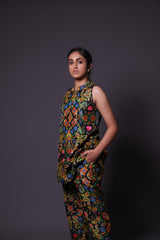 Printed Coord Set with Hand Embroidery image 1