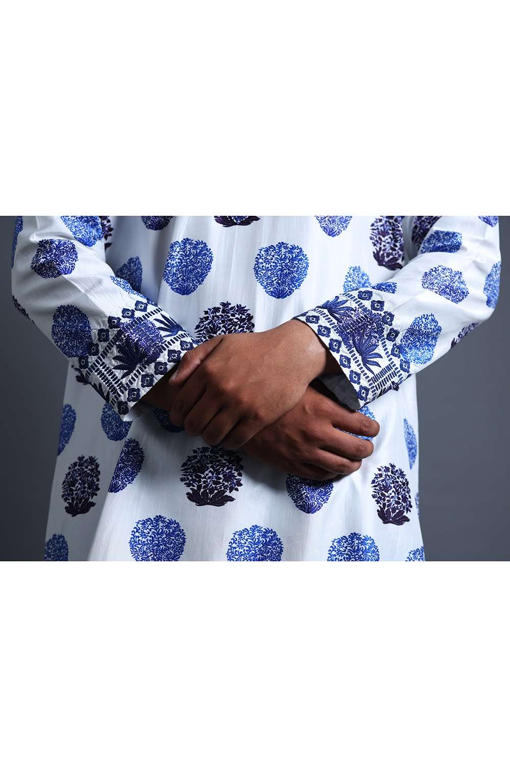 Neeli Buti Leather Work Twinning Set for Father  +  Son image 13