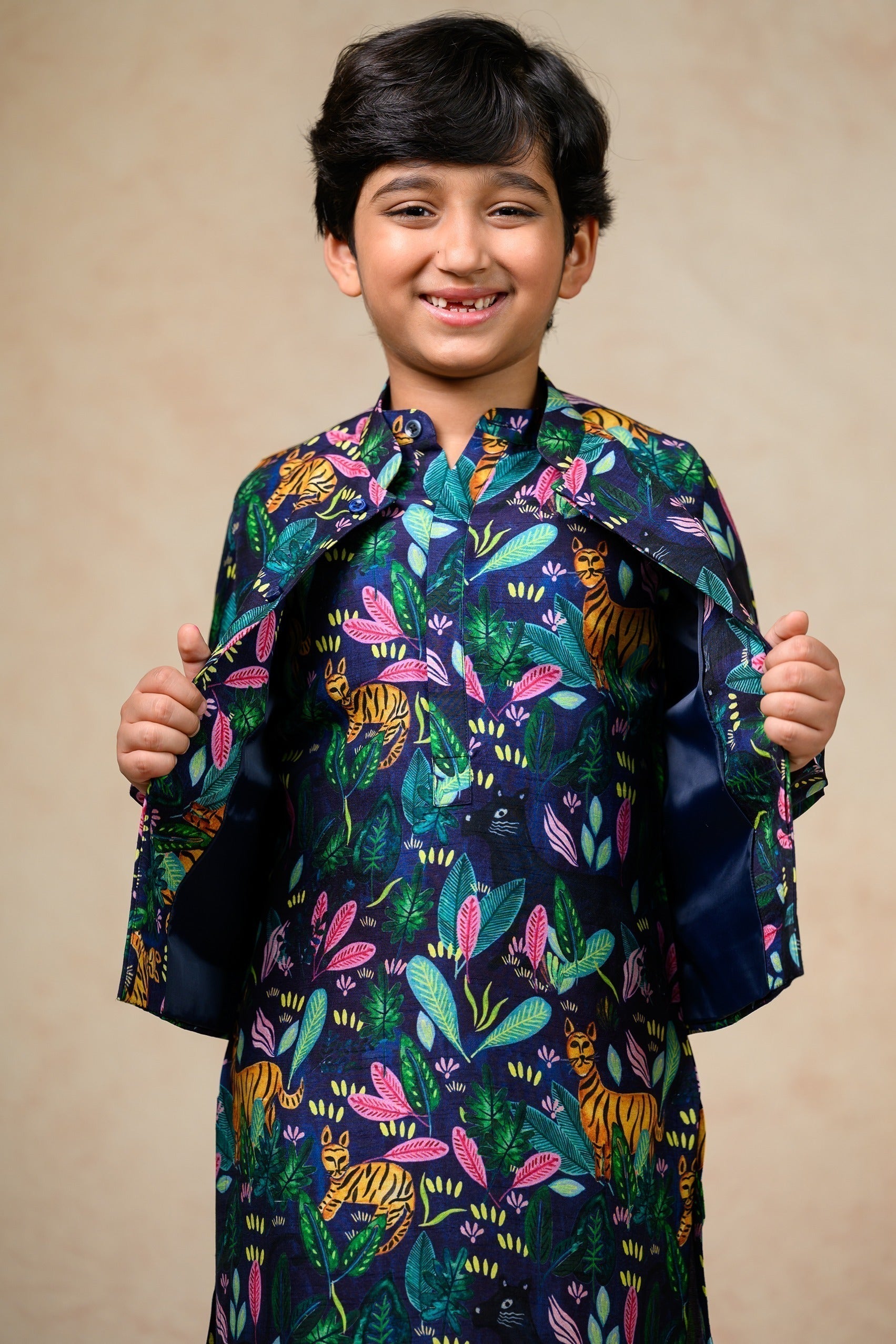 Multicolor jungle print twinning set for Mom + Daughter + Son image 28