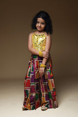 Hand Embrodiered Halter Top With Pleated Pant image 0