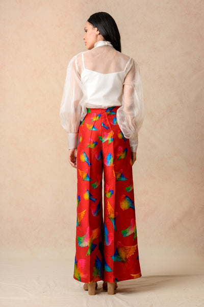 Pure silk organza with birds print twinning set for Mom + Daughter image 4