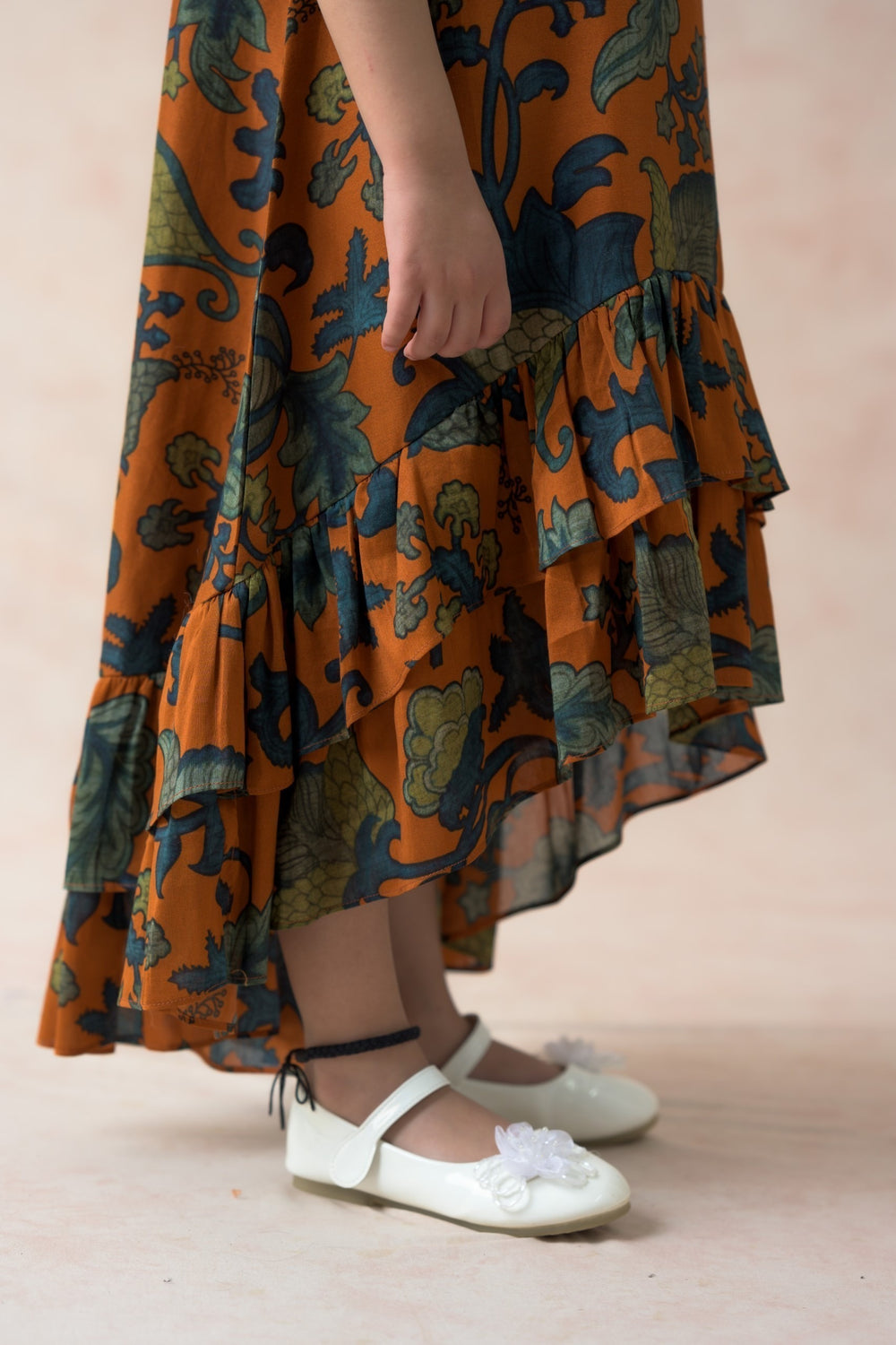 Floral flared silk dress image 6