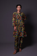 Printed Pin-Tuck Kurti with Hand Embroidery image 3