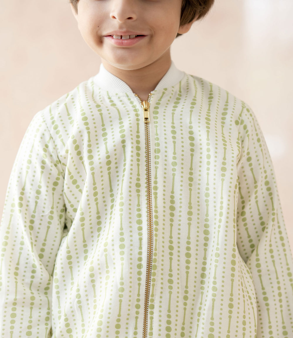 Chanderi silk bomber jacket image 3