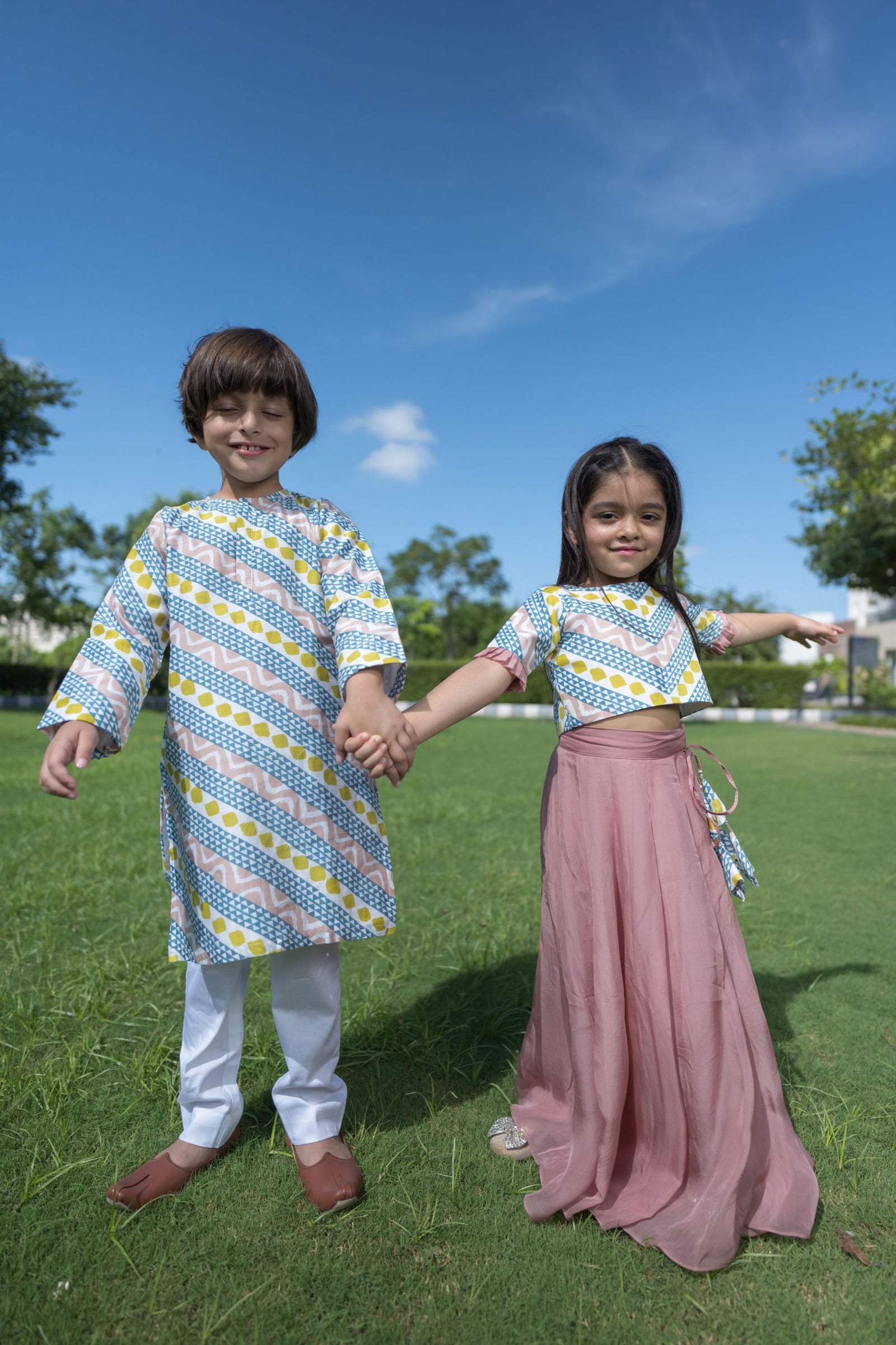 Cotton silk twinning set for Sister + Brother image 0