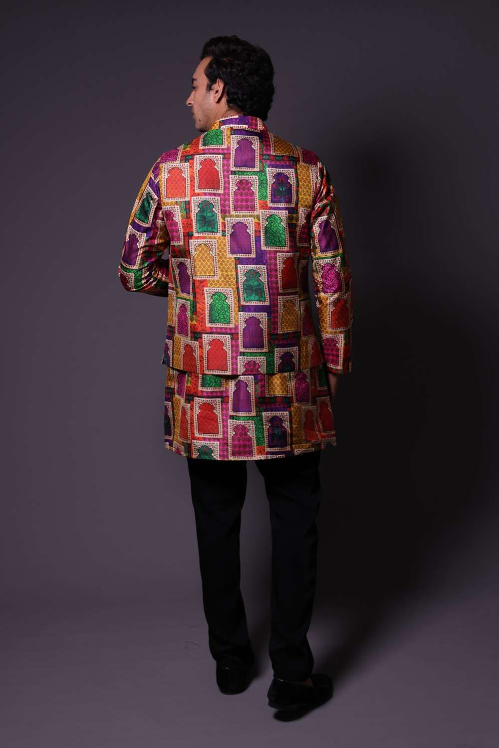 Hand-Embroidered Jharokha Print Twinning Set for Mom + Father  + Daughter image 12