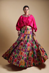 Hand-Embroidered Blouse With Lehenga image 2