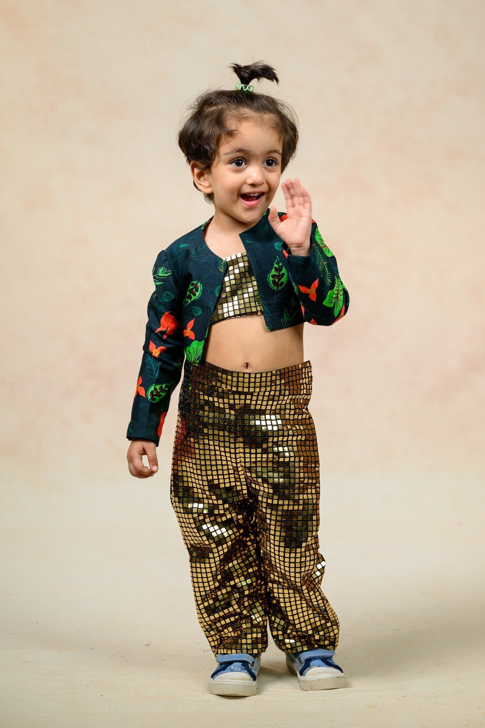 Antique gold metallic twinning set for Mom + Daughter image 22