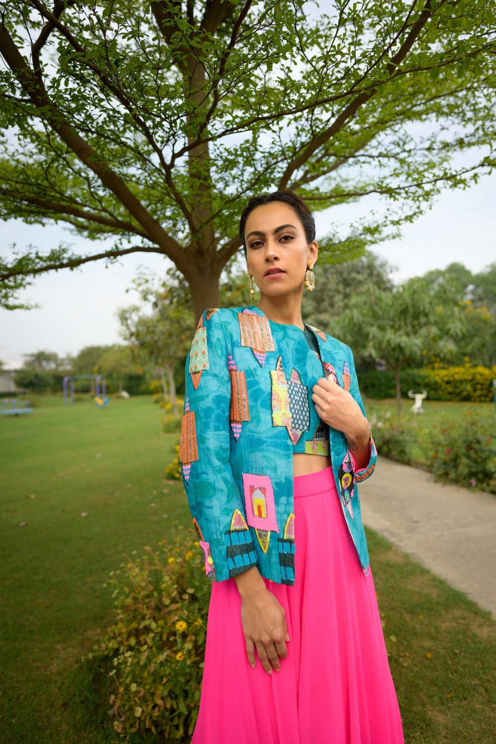 Ayra silk jacket lehenga image 2