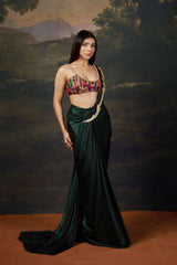 Influencer Gia in our Intricate Handwork Pre-Draped Saree image 3