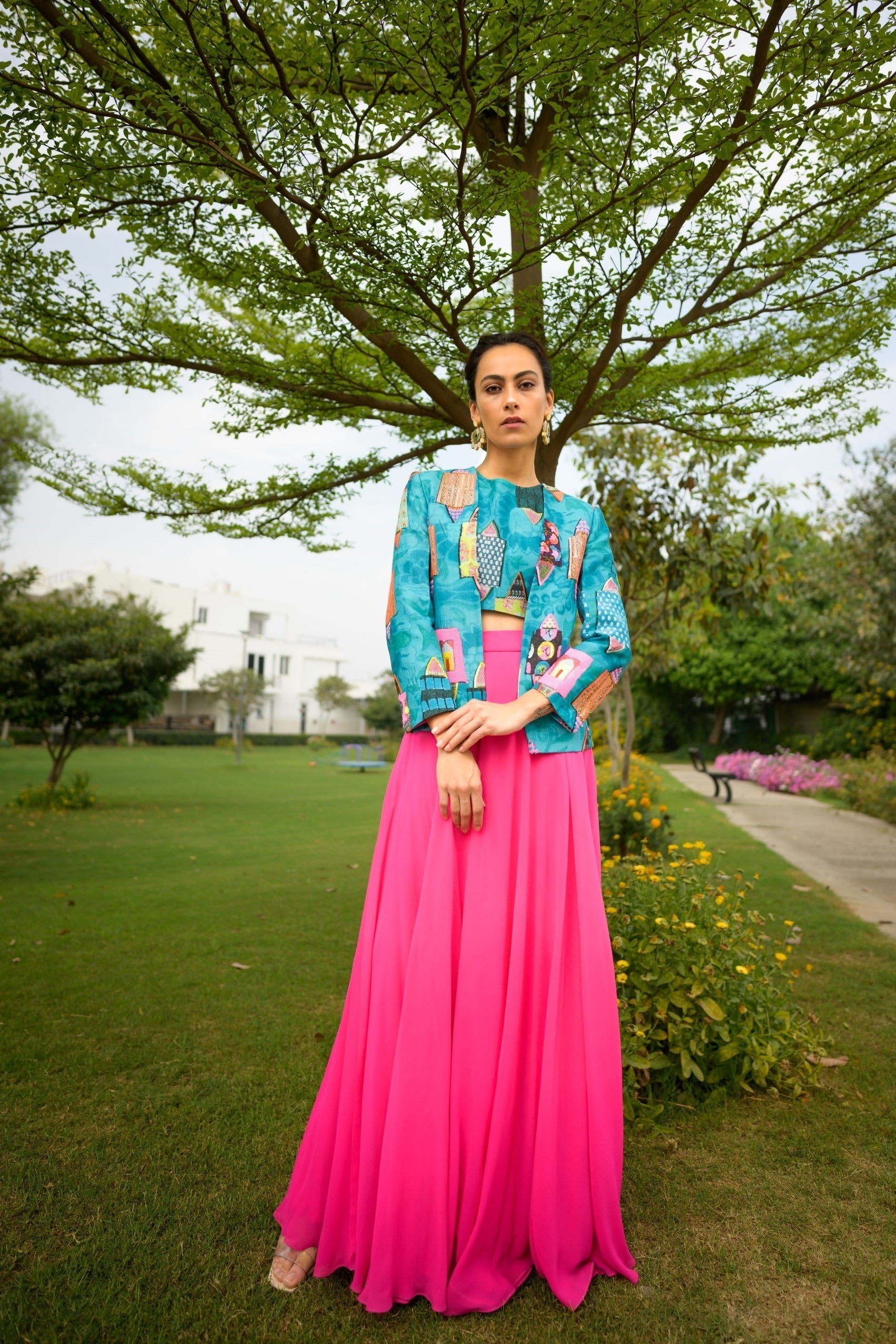 Ayra silk jacket lehenga image 1