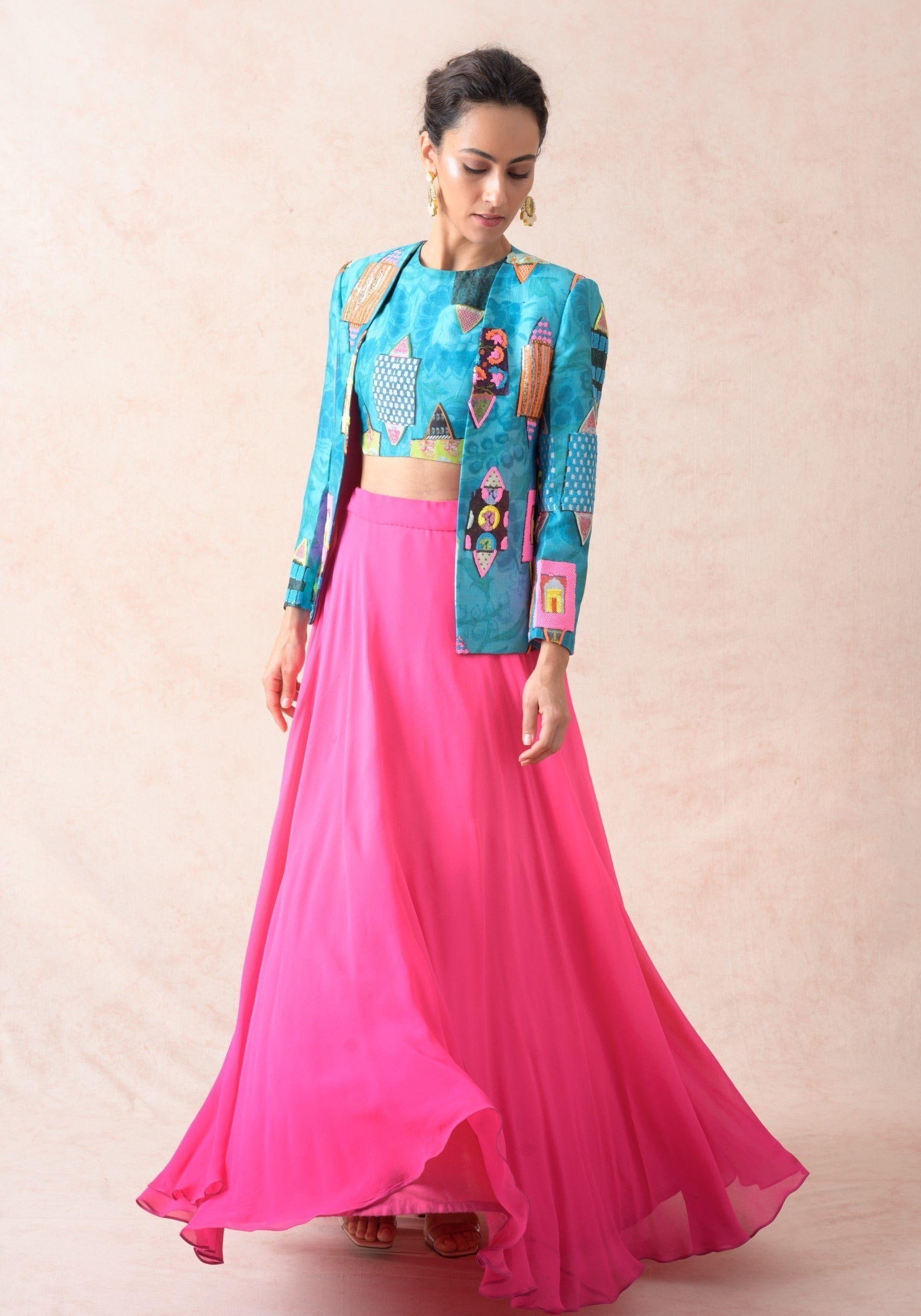 Ayra silk jacket lehenga image 4
