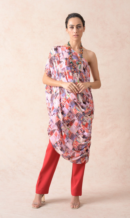 Cowl tunic with pants image 1