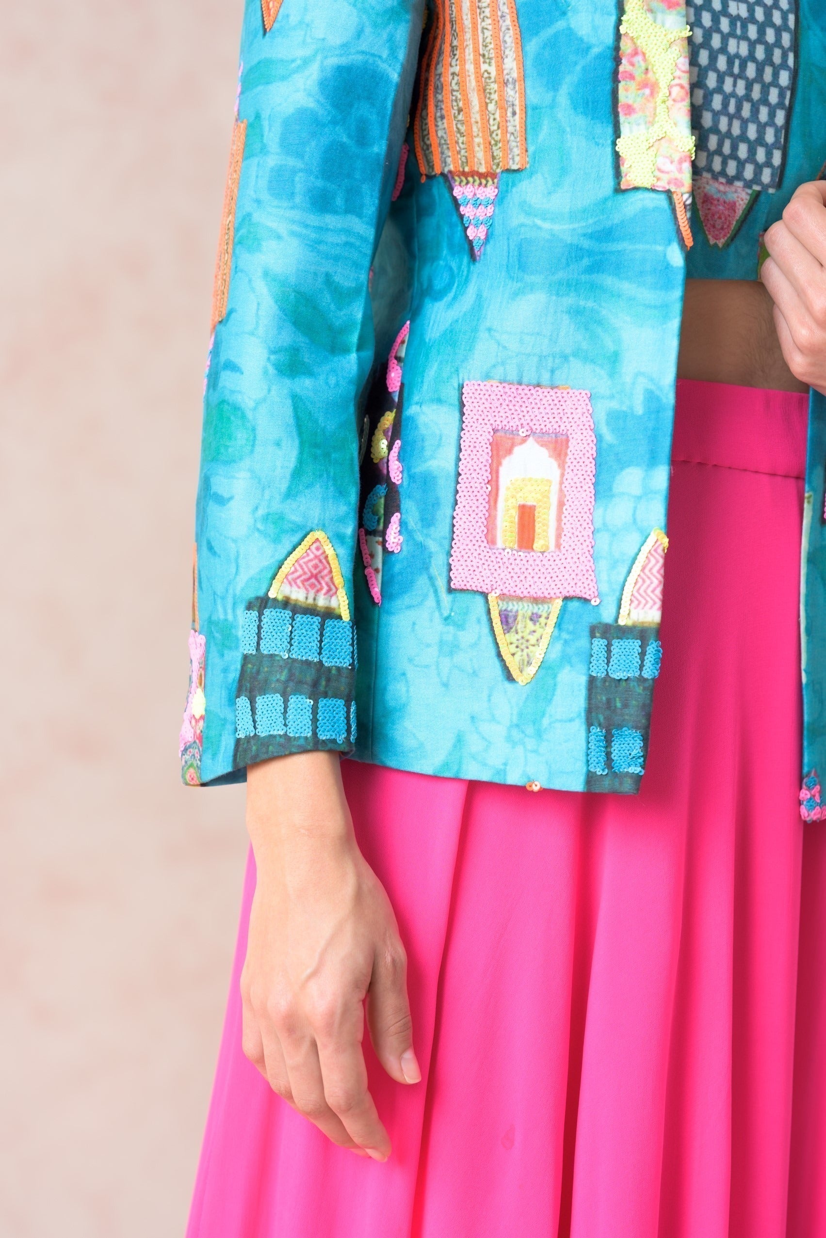 Ayra silk jacket lehenga image 11