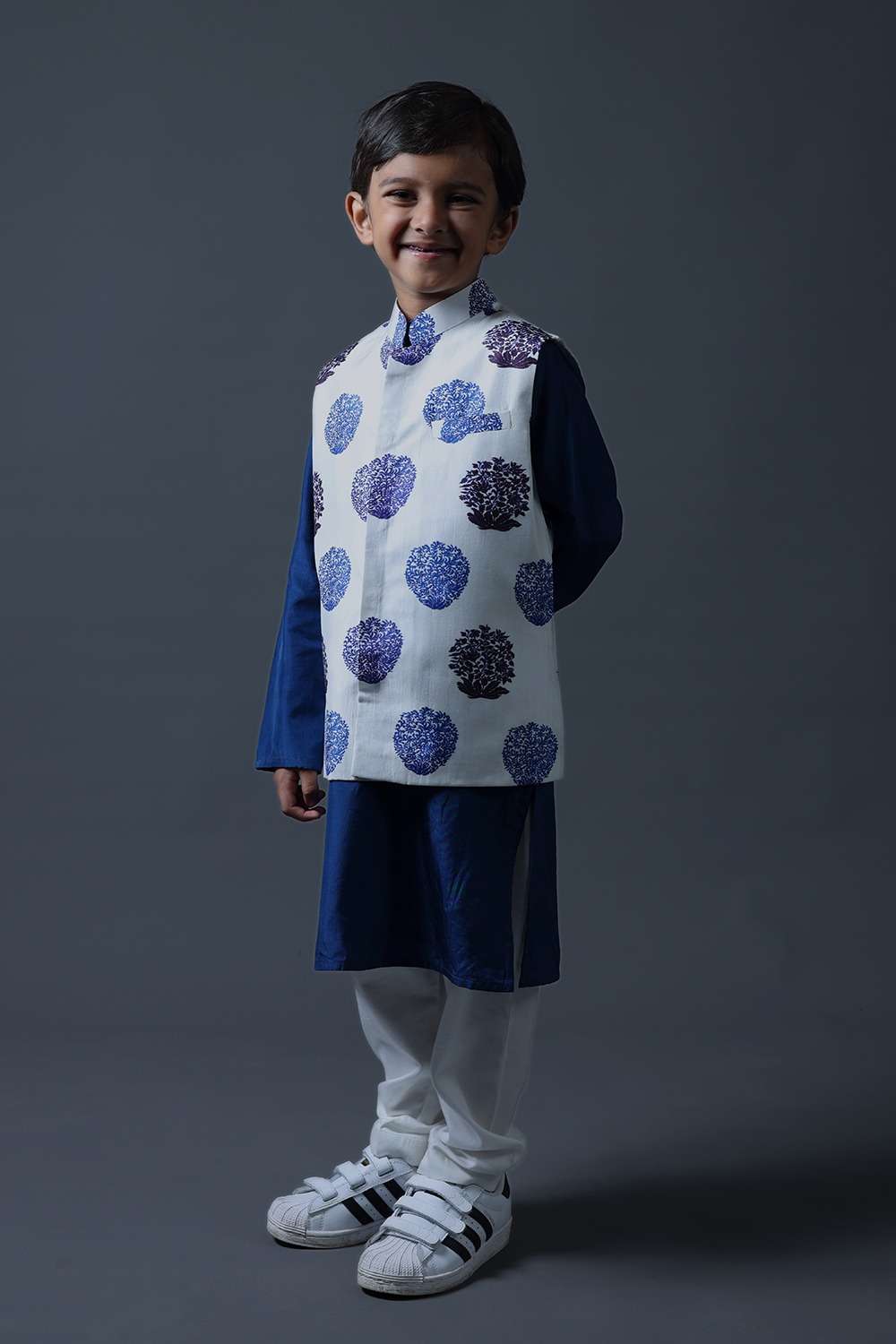 Neeli buti Hand Embroidered twinning set for Mom + Daughter + Son image 8