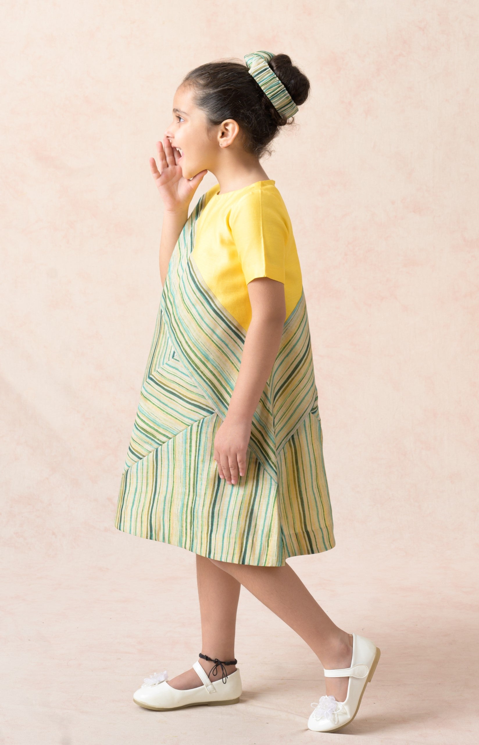 Stripes paneled dress image 2