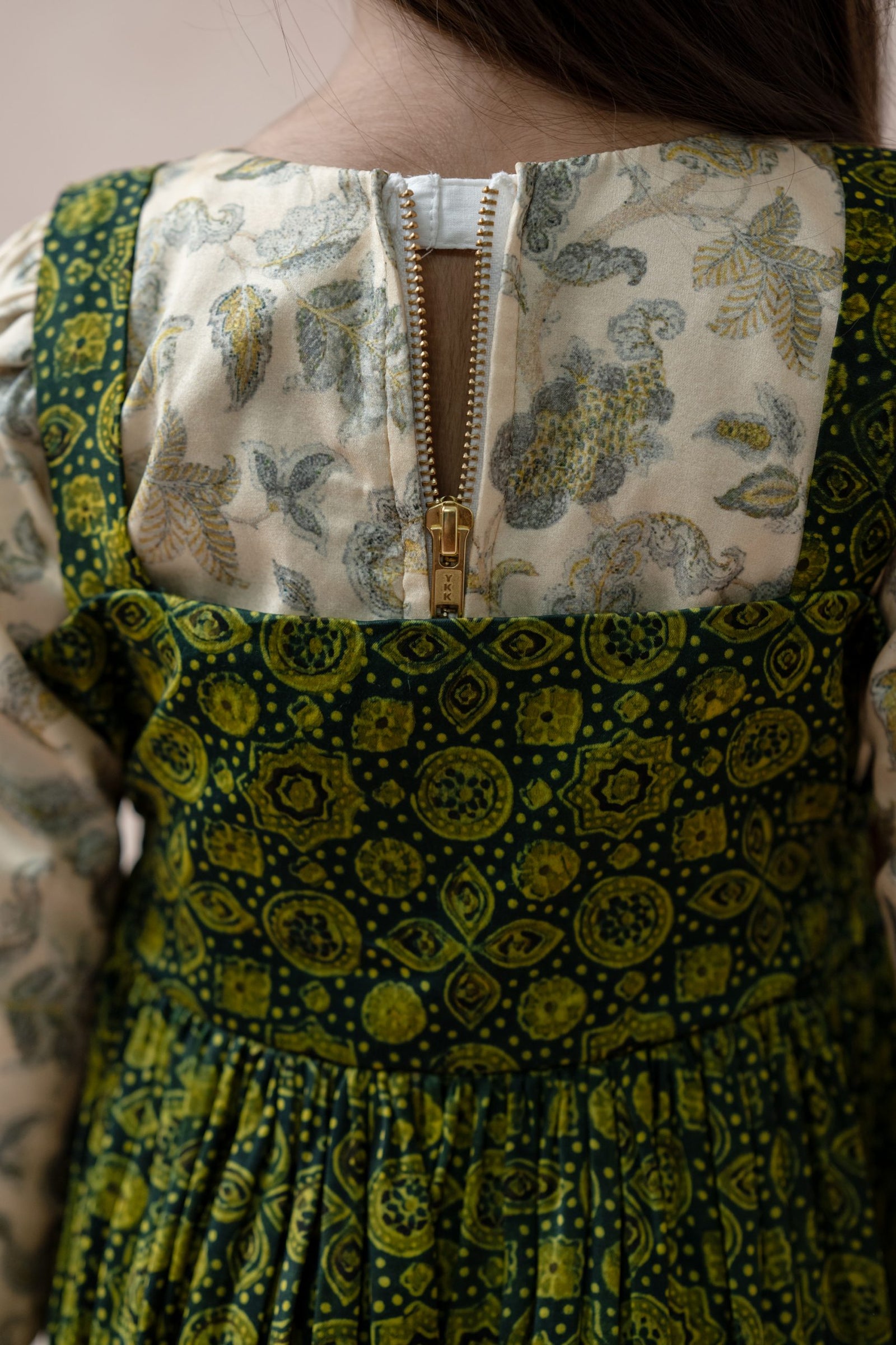 Ajrakh print frock with crop top image 4