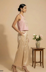 Noor — Embroidered Satin & Cotton Suit Set