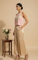 Noor — Embroidered Satin & Cotton Suit Set