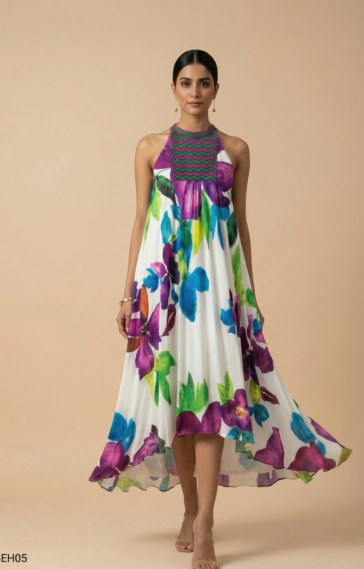 Isla — Embroidered Silk Shantoon Dress