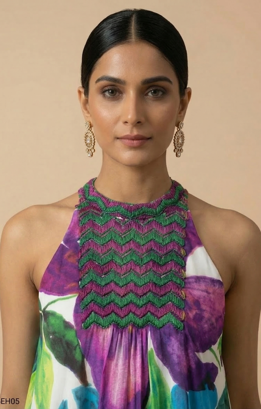 Isla — Embroidered Silk Shantoon Dress