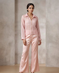 Aura — Embroidered Satin & Organza Co-ord Set