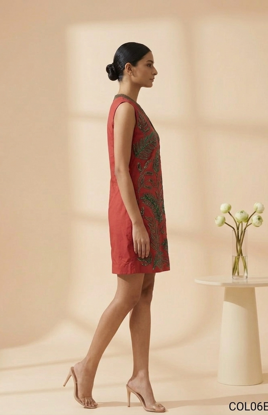 Viva — Embroidered Chanderi Cotton Dress