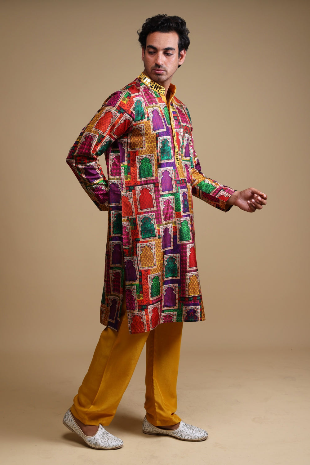 Mirror Work Kurta With Matching Pyjama image 5
