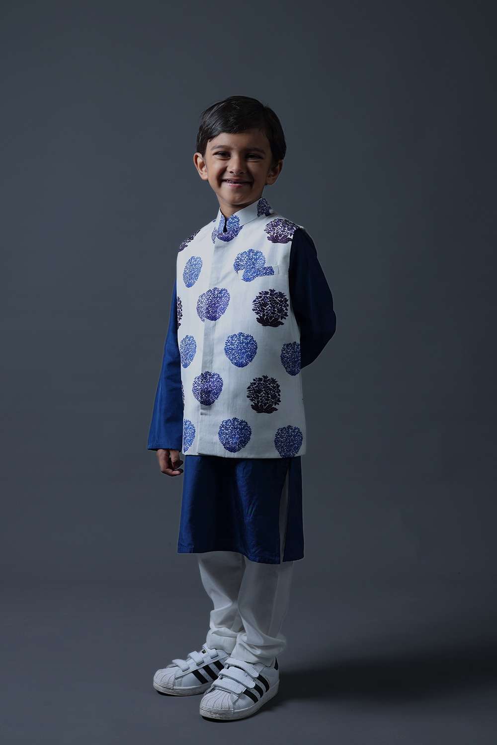 Neeli buti Hand Embroidered twinning set for Mom + Son image 7