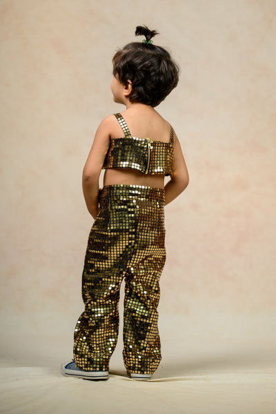 Antique gold metallic twinning set for Mom + Daughter image 28