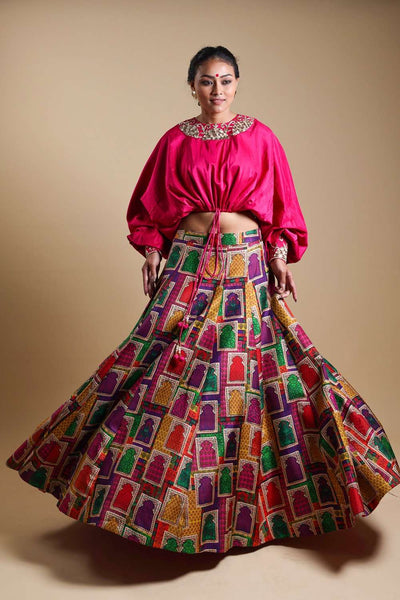 Hand-Embroidered Jharokha Print Twinning Set for Mom +  Daughter image 4