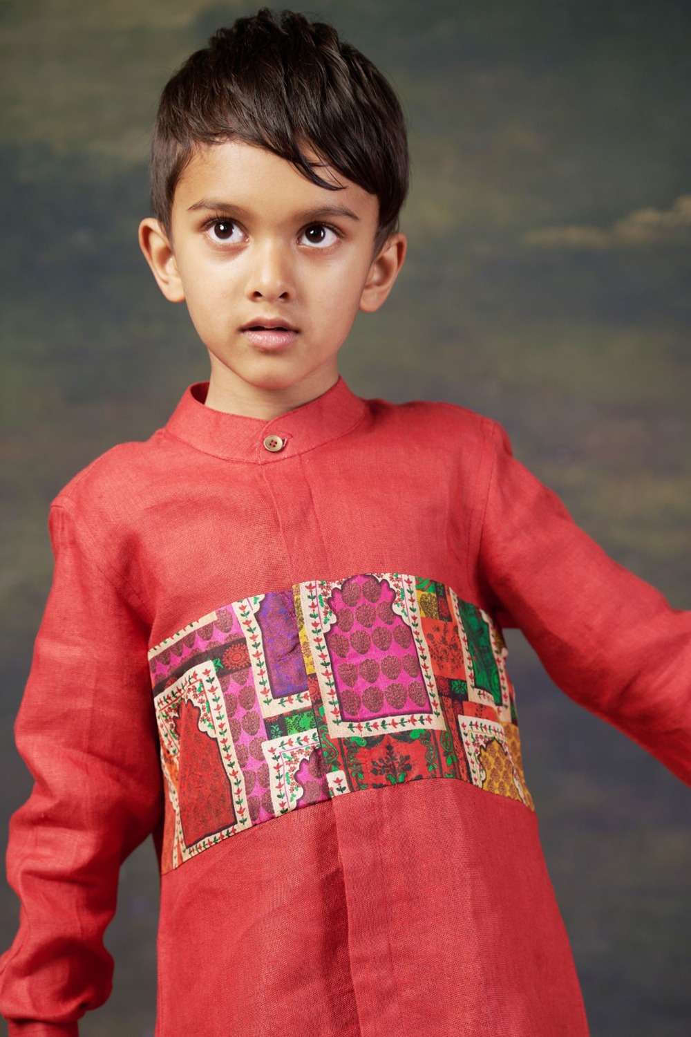Red  Shirt with Jharokha Panel image 5
