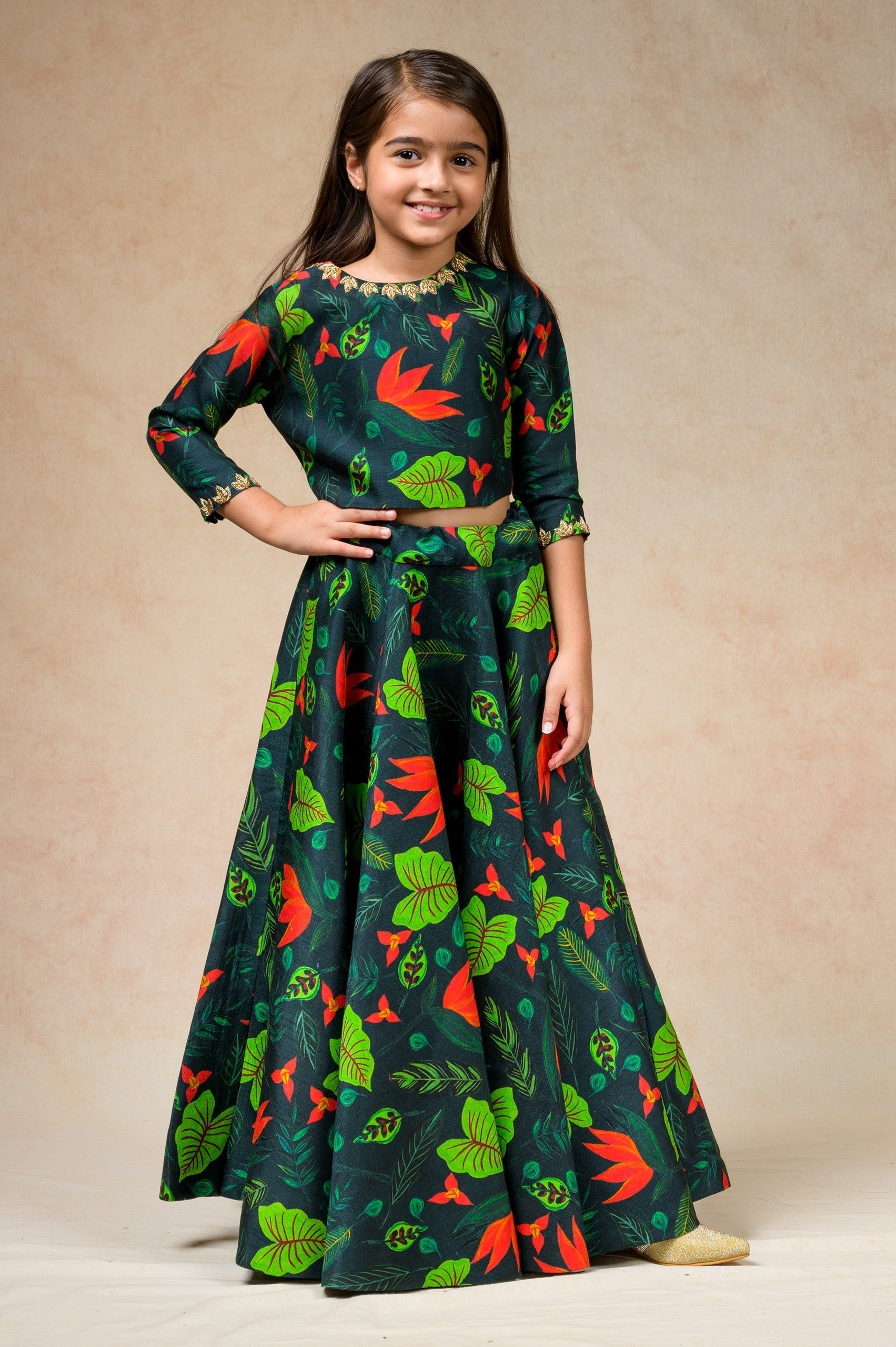 Hand embroidered Lily print twinning set for Mom + Daughter + Son (Copy) image 14