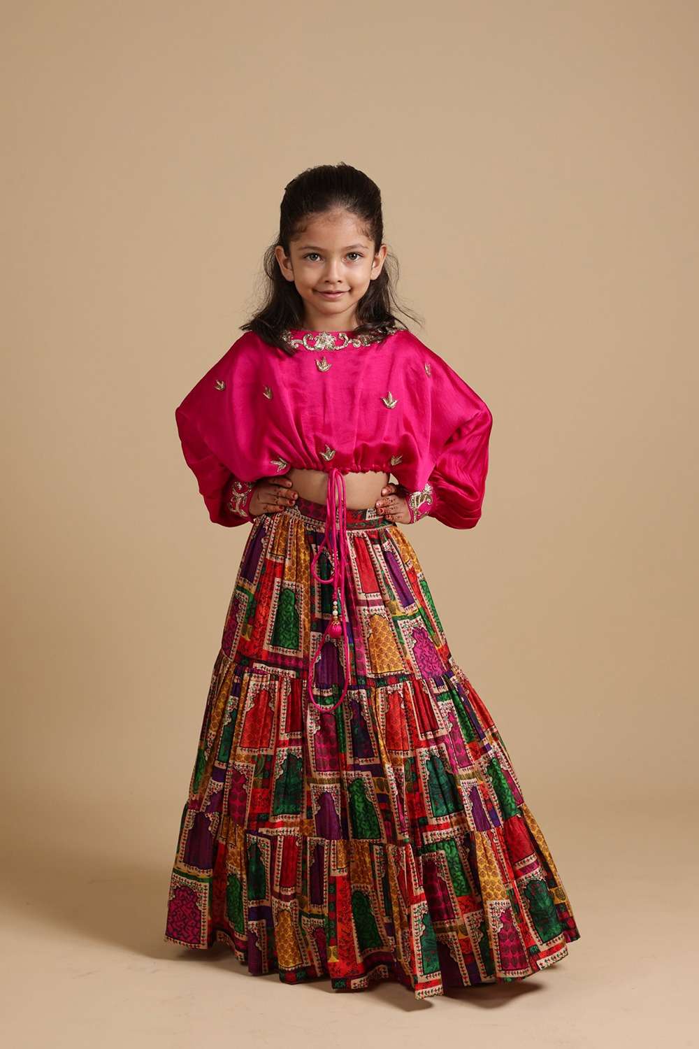 Hand-Embroidered Jharokha Print Twinning Set for Mom + Father  + Daughter image 15