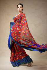 Hand Embroidered Blouse With Saree image 2