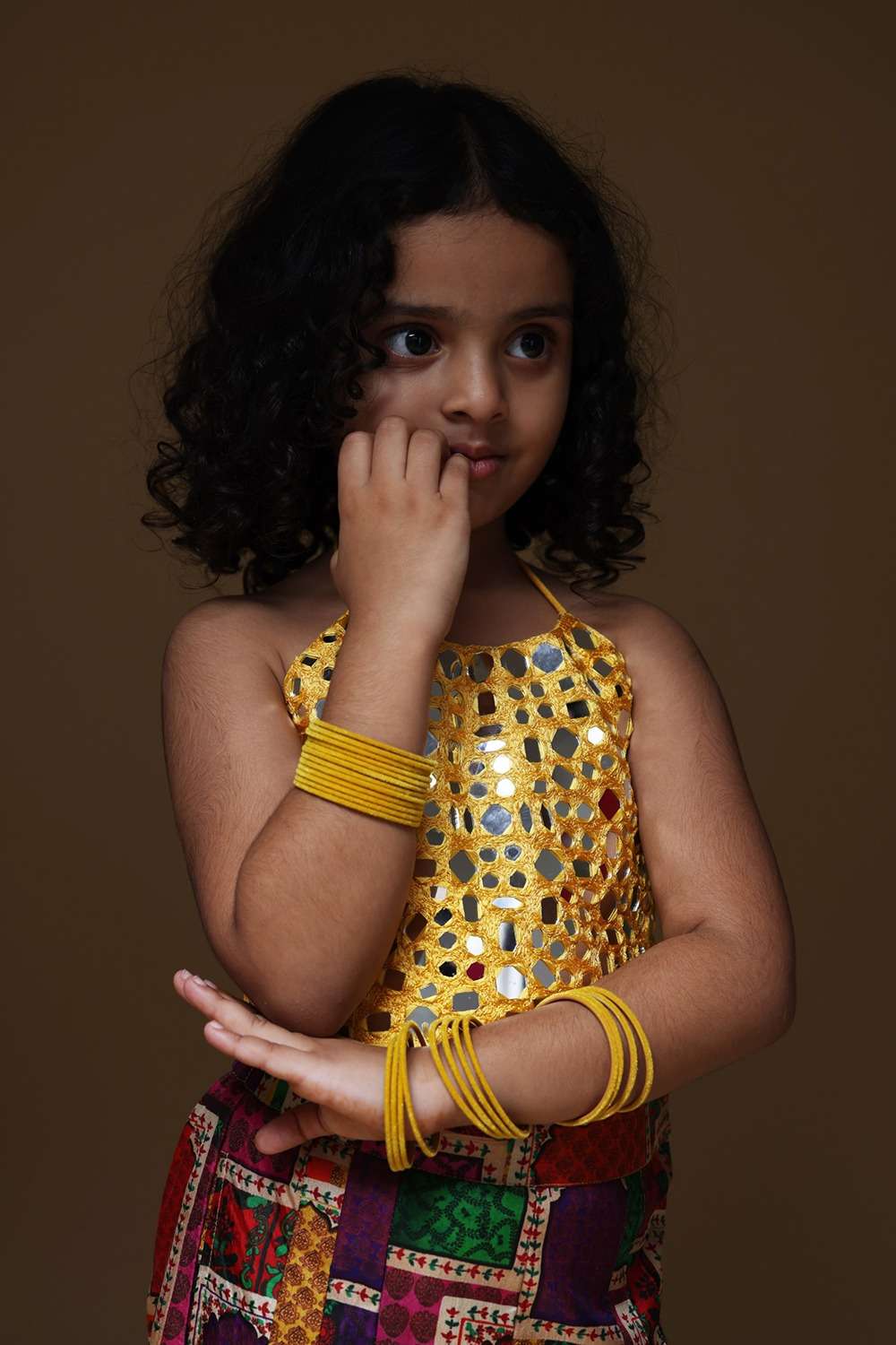 Hand-Embroidered Jharokha Print Twinning Set for Brother  +  Sister image 11