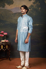 Hand-Embroidered Kurta with Pyjama image 2