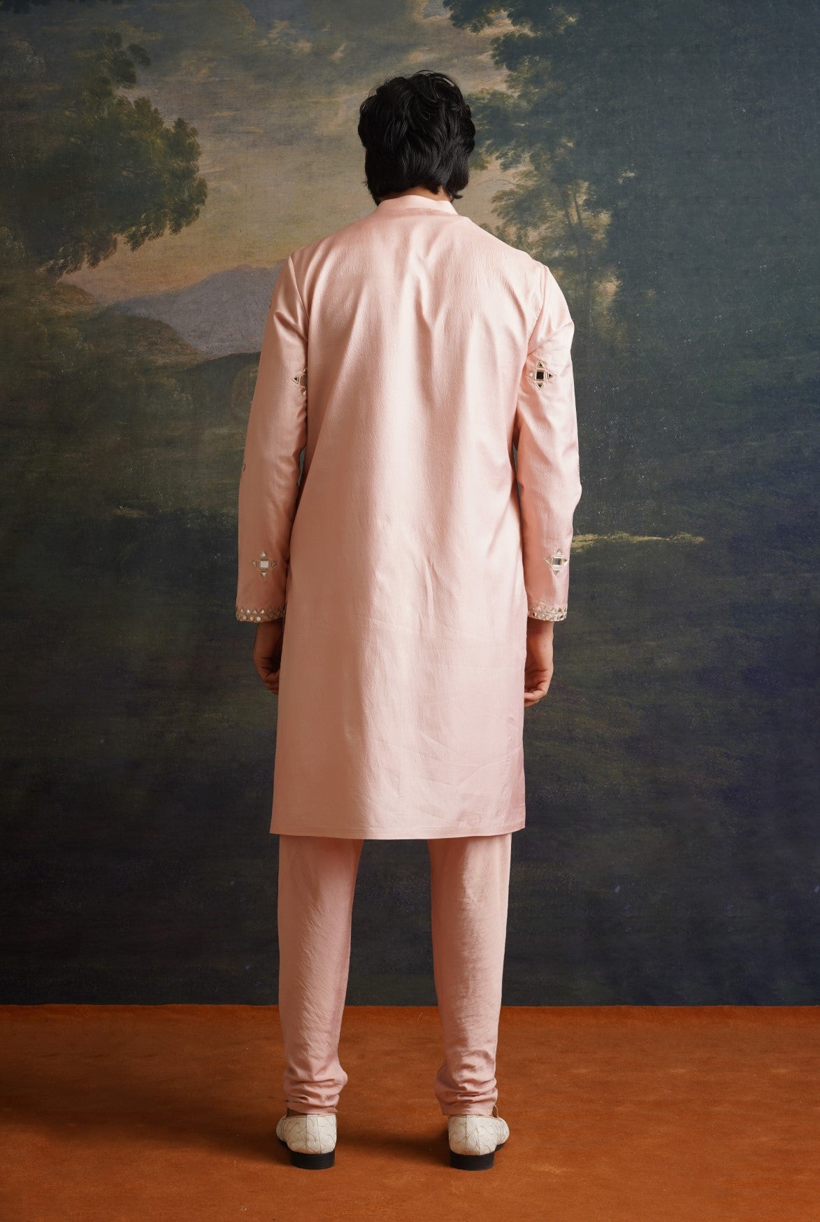 Rosewood overall hand embroidered mirror work kurta image 2