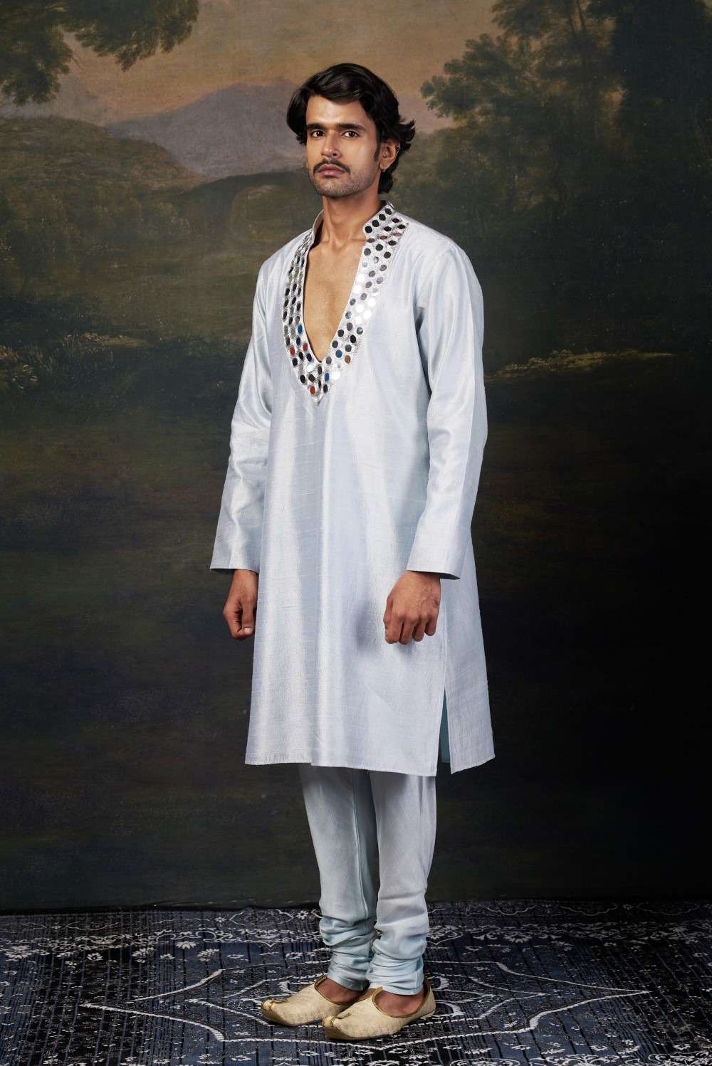 Mirror Work Kurta with Matching Pyjama image 1