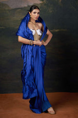 Fully Hand-Embroidered & Hand-Stitched Blouse with Stylish Wire Work Pallu cocktail Saree image 2