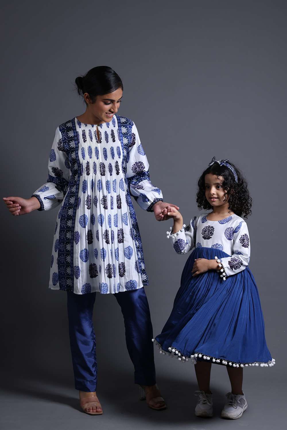 Neeli Buti Print twinning set for Mom + Daughter image 0