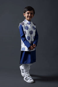 Neeli buti Hand Embroidered twinning set for  Father + Daughter + Son image 16
