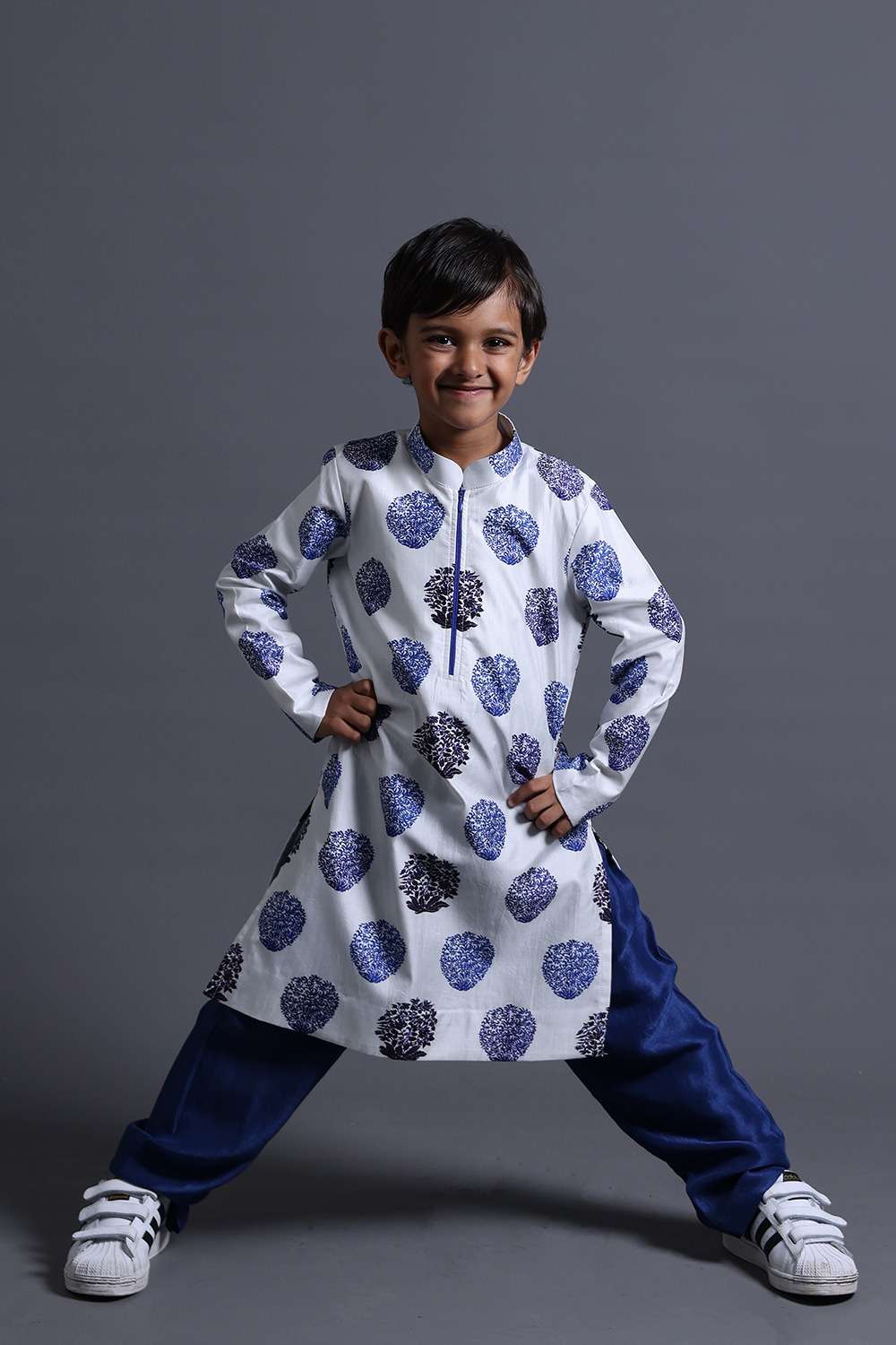 Neeli Buti Leather Work Twinning Set for Father  +  Son image 4