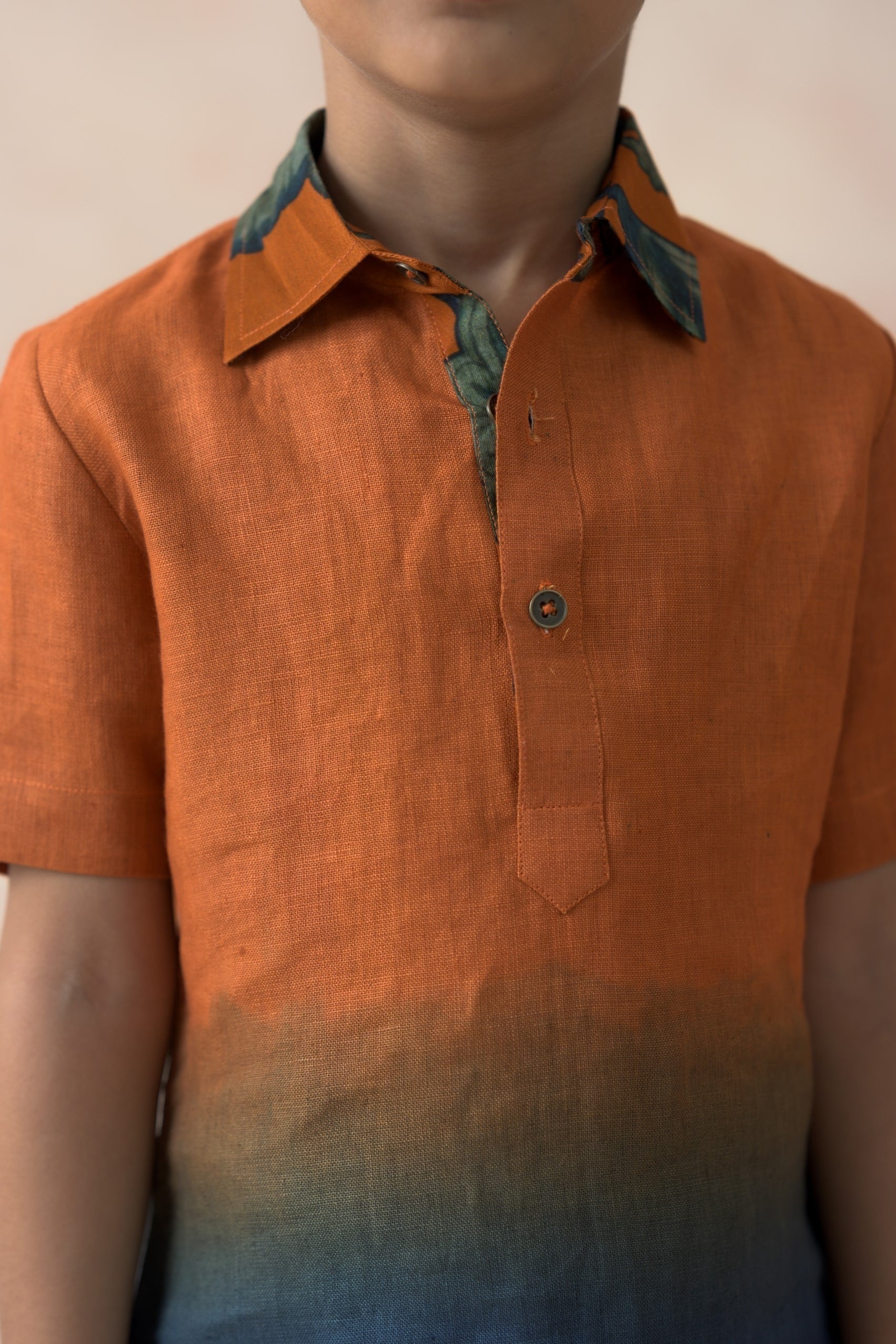 Squash color silk sibling set for Sister + Brother image 8