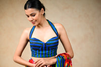 Hand Embroidered Blouse With Saree image 7