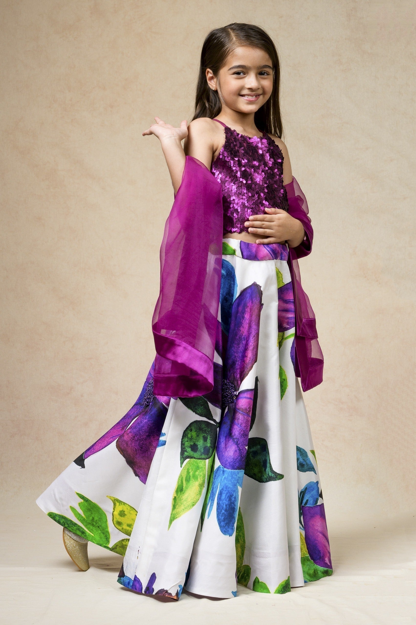 Hand Embroidered silk twinning set for Mom + Daughter image 15