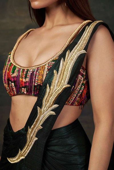 Influencer Gia in our Intricate Handwork Pre-Draped Saree image 5
