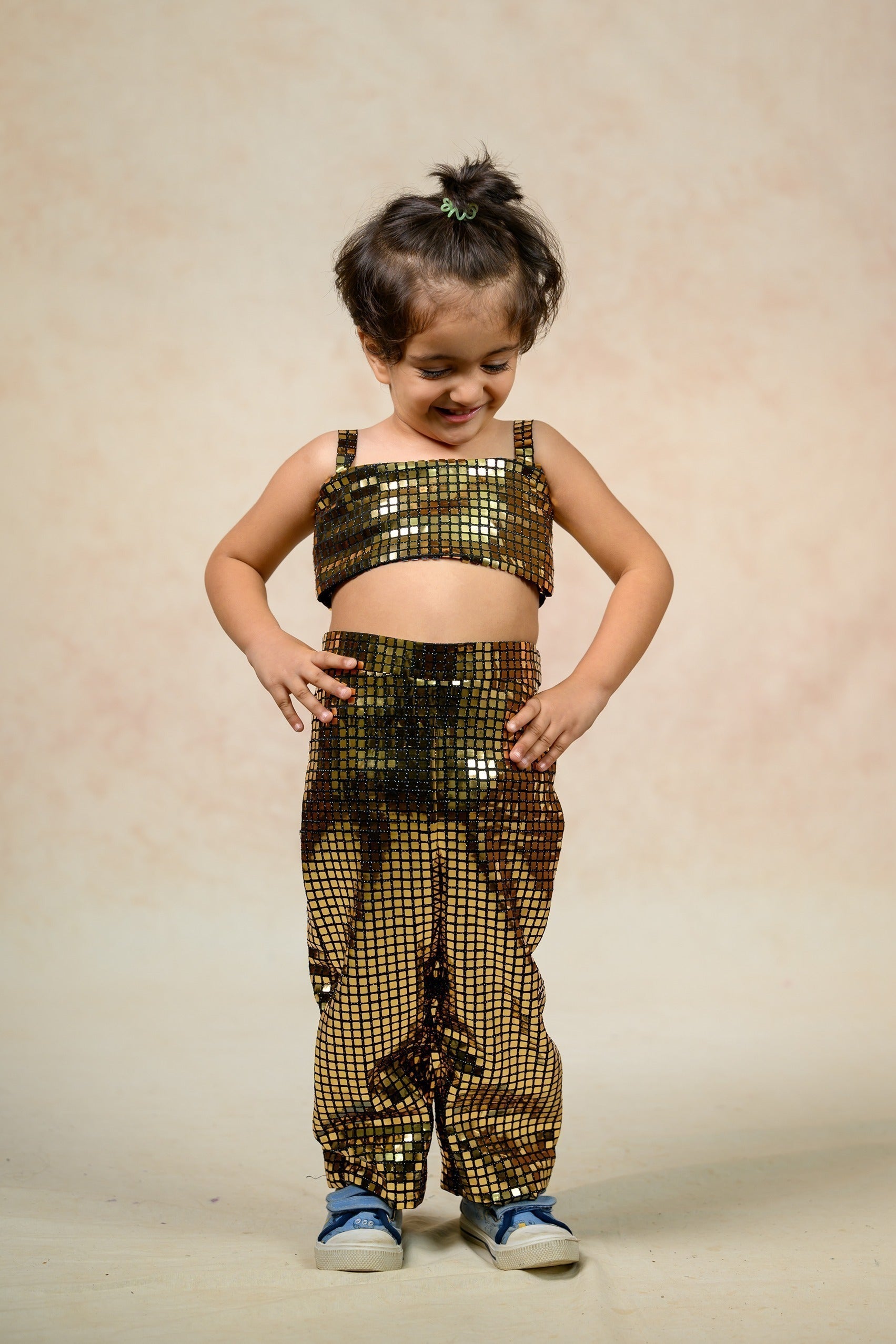 Antique gold metallic twinning set for Mom + Daughter image 32