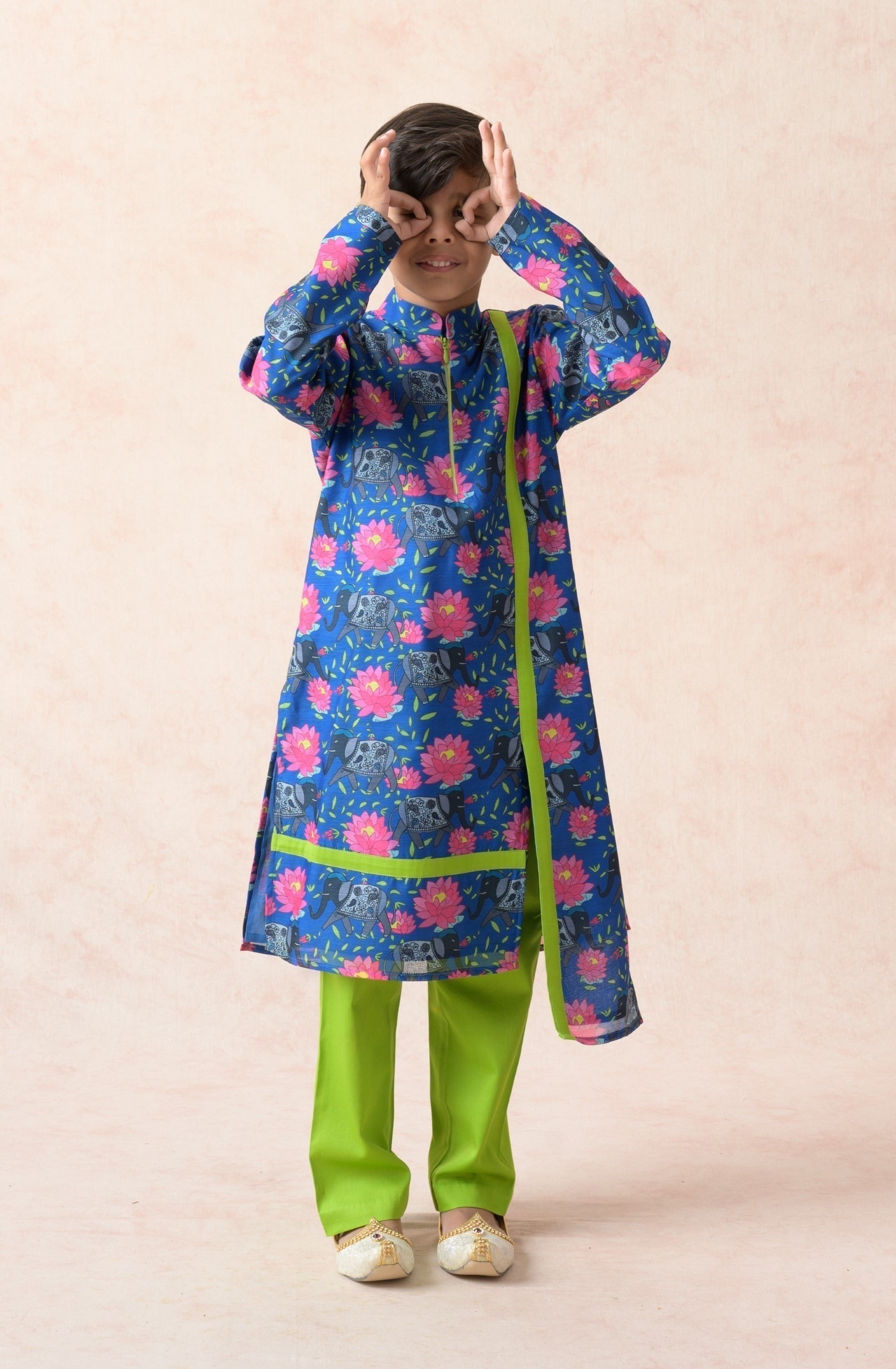 Zipper kurta with pyjama image 3